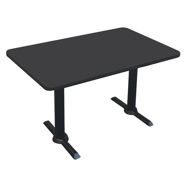 Correll Rectangle Cafe Bistro and Breakroom Pedestal Table, 30" W, 48" L, 29" H, High Pressure Laminate Top - BTT3048-07