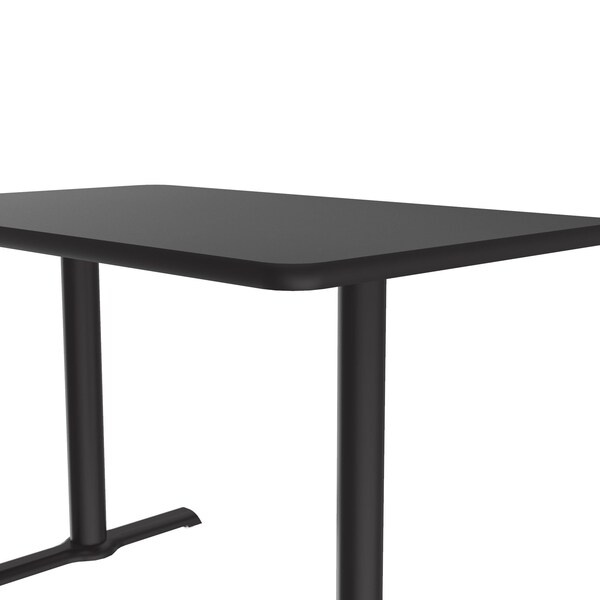 Correll Rectangle Cafe Bistro and Breakroom Pedestal Table, 30" W, 48" L, 29" H, High Pressure Laminate Top - BTT3048-07