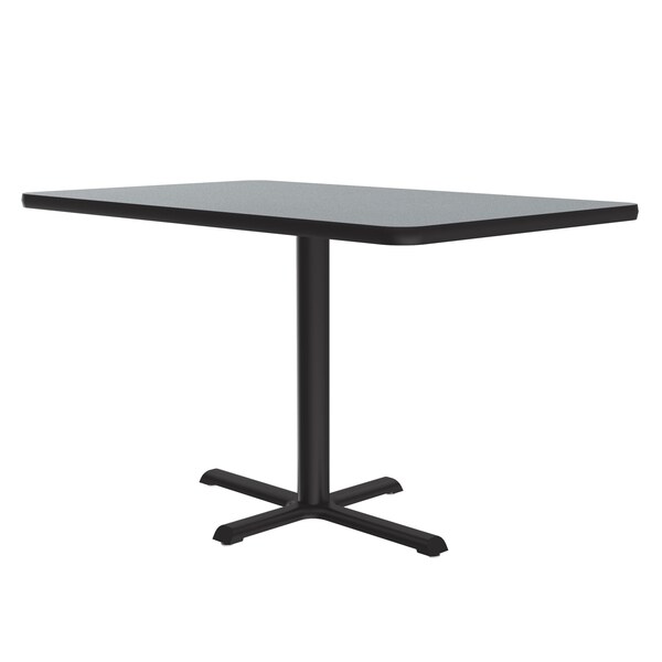 Correll Rectangle Cafe Bistro and Breakroom Pedestal Table, 30" W, 42" L, 29" H, High Pressure Laminate Top - BCT3042-15