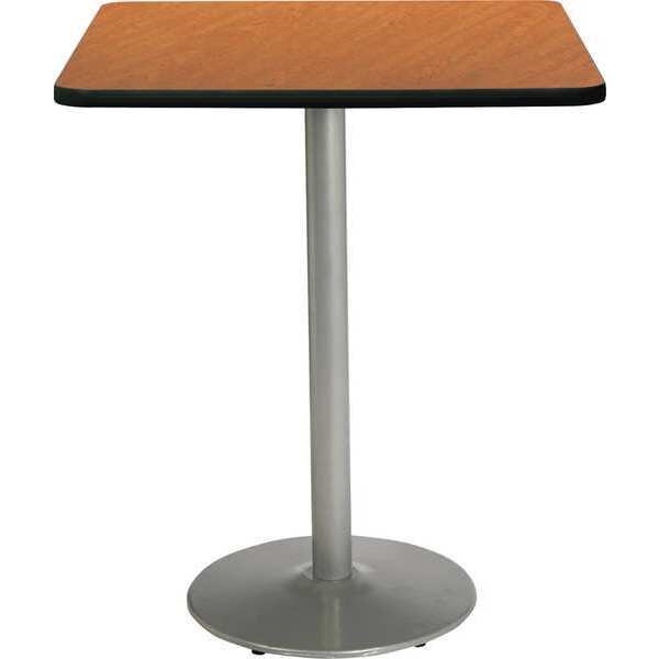 Kfi Square Bistro Table, 36" W, 42" (Bar Height) H, Laminate Top, Medium Oak - T36SQ-B1922-SL-MO-38
