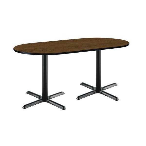Kfi 72" W, 29" (Cafe Height) H, Laminate Top, Walnut - T3672R-B2025-BK-WL