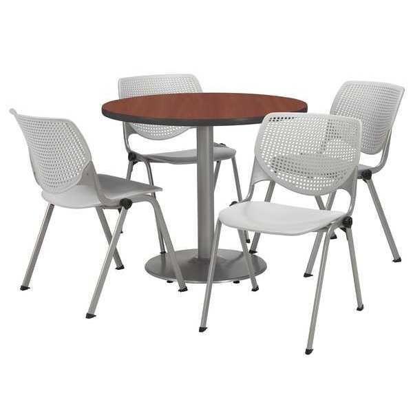 Kfi Round 36 W, 36 L, 29 H, Laminate Top, Mahogany - T36RD-B1922SL-MH-2300-P13