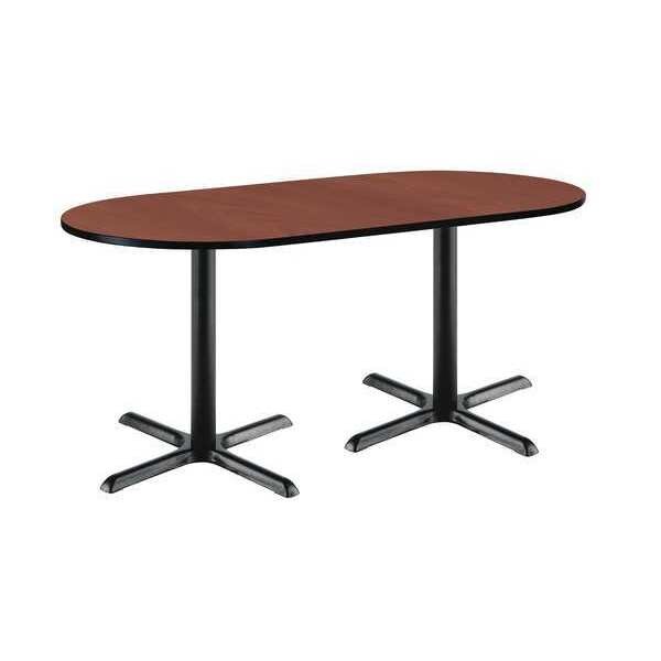 Kfi Racetrack RaceTrack Table, 72" W, 29" (Cafe Height) H, Laminate Top, Mahogany - T3072R-B2015-BK-MH