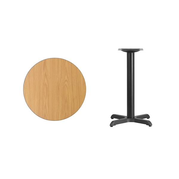 Flash Furniture Round Natural Laminate Table, 24" W, 24" L, 31.125" H, Laminate Top, Wood Grain - XU-RD-24-NATTB-T2222-GG