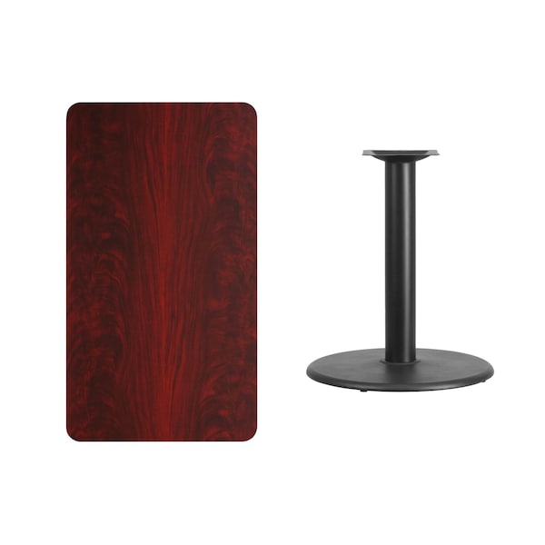 Flash Furniture Rectangle Laminate Table, 24" W, 42" L, 31.125" H, Laminate Top, Wood Grain - XU-MAHTB-2442-TR24-GG