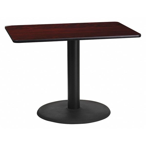Flash Furniture Rectangle Laminate Table, 24" W, 42" L, 31.125" H, Laminate Top, Wood Grain - XU-MAHTB-2442-TR24-GG