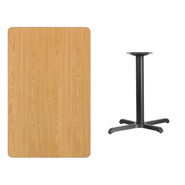 Flash Furniture Rectangle Natural Laminate Table, 30" W, 48" L, 31.125" H, Laminate Top, Wood Grain - XU-NATTB-3048-T2230-GG