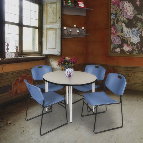 Regency Kahlo Round Table & Chair Sets, 36 W, 36 L, 29 H, Wood, Metal, Polypropylene Top, Maple - TPL36RNDPLCM44BE