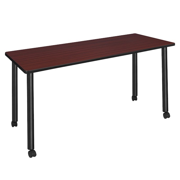 Regency Kee Mobile Tables, 66 W, 24 L, 29 H, Wood, Metal Top, Mahogany - MTC6624MHBK