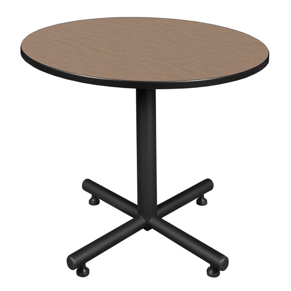 Regency Round Kobe X-Base Breakroom Table, 36 in W, 36 in L, Noble Oak - TKB36RNDNO