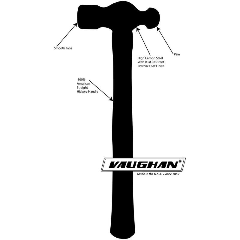 Vaughan 40 oz. Steel Ball Pein Hammer with 15 in. Hardwood Handle - TC640