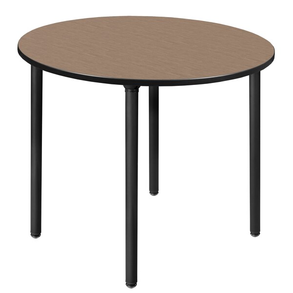 Regency Round Kee Large Breakroom Table, 48 in W, 48 in L, Noble Oak - TBF48RNDNOBK