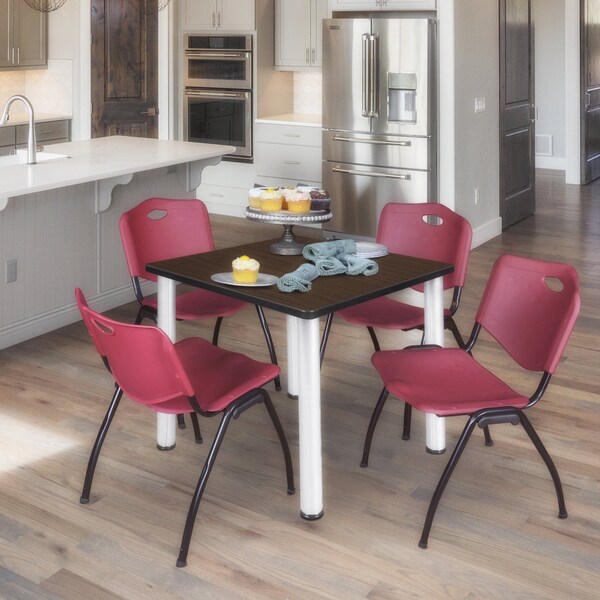 Regency Square Kee Small Breakroom Table, 30 in W, 30 in L, Neo Walnut - TB3030NWBPCM