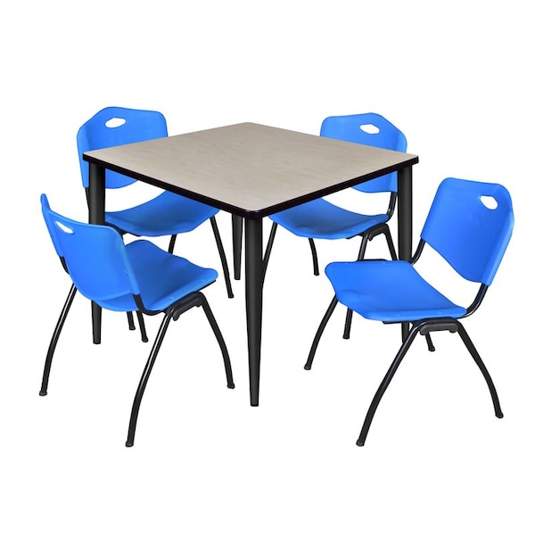 Regency Kahlo Square Table & Chair Sets, 36 W, 36 L, 29 H, Wood, Metal, Plastic Top, Maple - TPL3636PLBK47BE