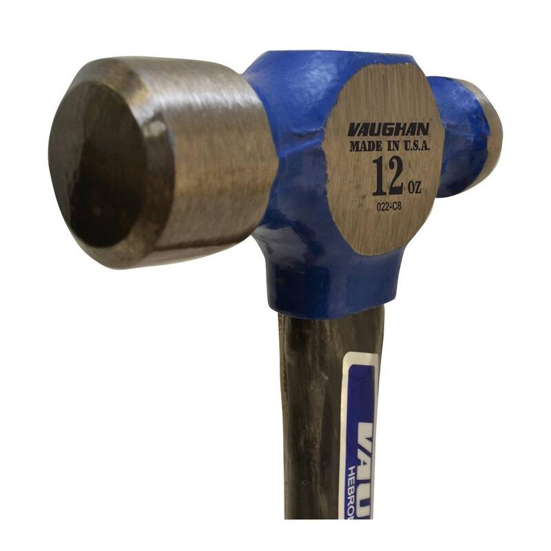 Vaughan 12 oz. Steel Ball Pein Hammer with 13 in. Fiberglass Handle - FS2012