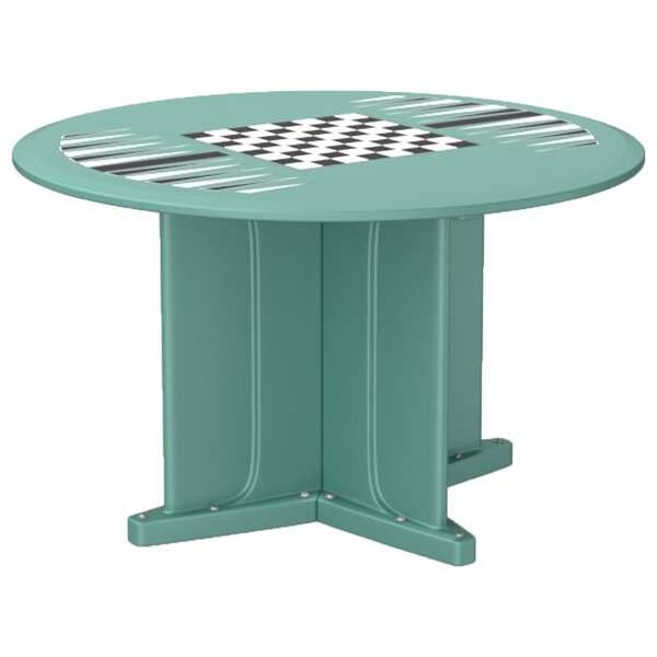 Cortech Circle Table, 48 in W, 48 in L, 29 in H, Polyethylene Top, Aqua - 66751AQGT