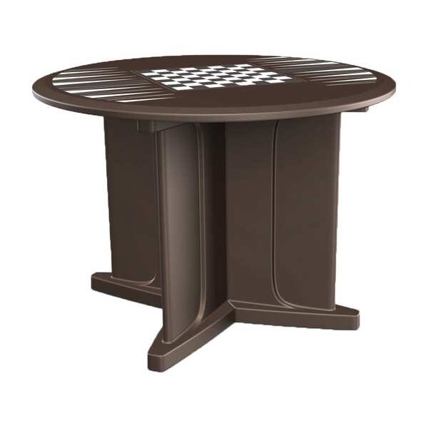 Cortech Circle Table, 48 in W, 48 in L, 29 in H, Polyethylene Top, Brown - 66751BNGT