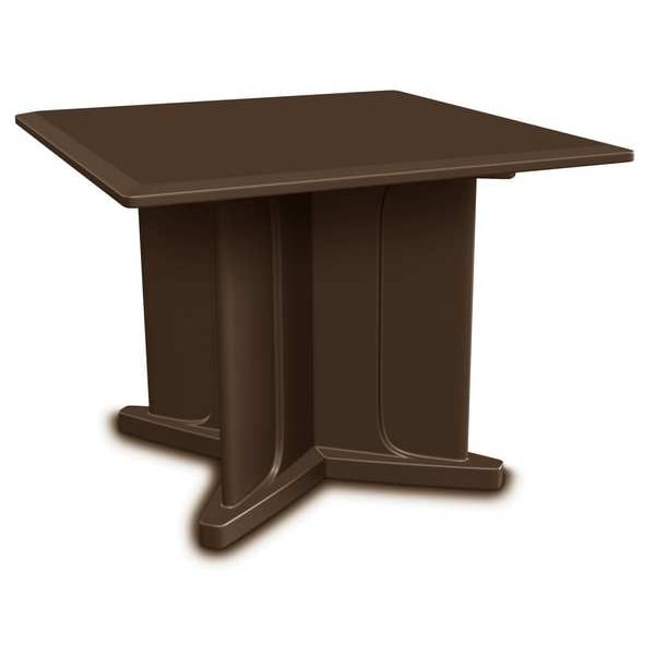 Cortech Square Table, 42 in W, 42 in L, 29 in H, Polyethylene Top, Brown - 66750BN