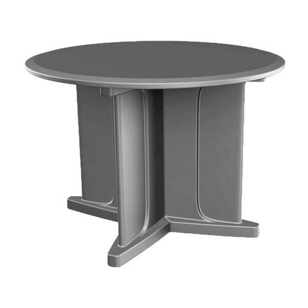 Cortech Circle Table, 48 in W, 48 in L, 29 in H, Polyethylene Top, Gray - 66751GY