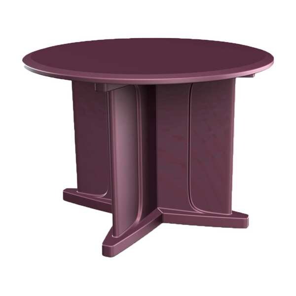 Cortech Circle Table, 42 in W, 42 in L, 29 in H, Polyethylene Top, Burgundy - 66749BY