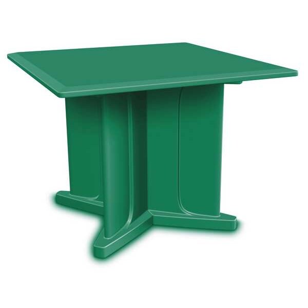 Cortech Square Table, 42 in W, 42 in L, 29 in H, Polyethylene Top, Green - 66750GN