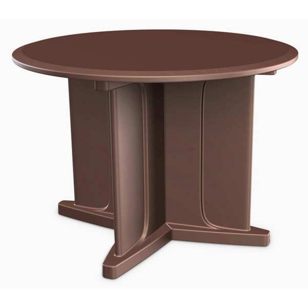 Cortech Circle Table, 48 in W, 48 in L, 29 in H, Polyethylene Top, Brown - 66751BN