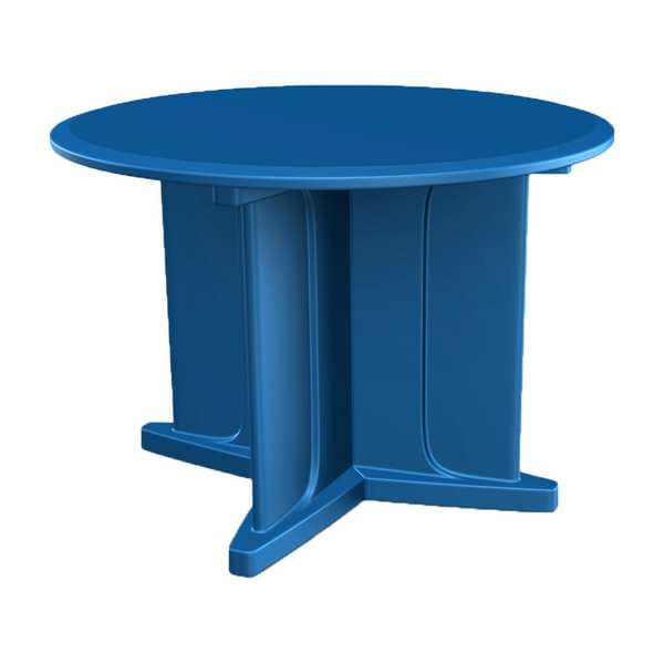 Cortech Circle Table, 48 in W, 48 in L, 29 in H, Polyethylene Top, Slate Blue - 66751SB