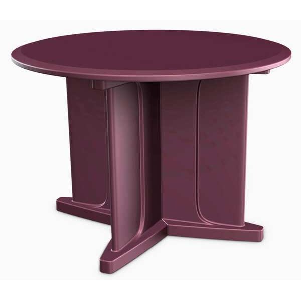 Cortech Circle Table, 48 in W, 48 in L, 29 in H, Polyethylene Top, Burgundy - 66751BY