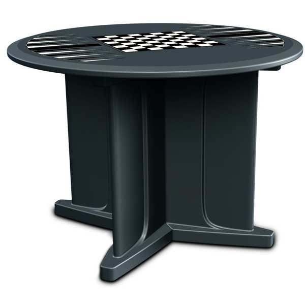 Cortech Circle Table, 48 in W, 48 in L, 29 in H, Polyethylene Top, Black - 66751BKGT