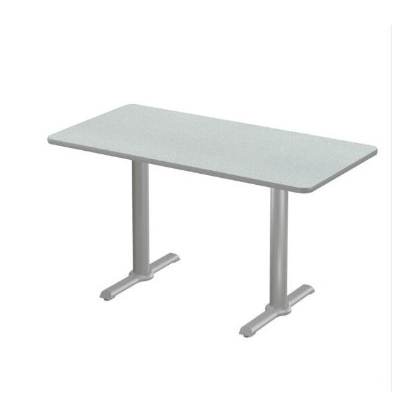 Correll Rectangle Cafe Table W/ T-Base, 48 in W, 30 in L, 29 in H, Particleboard Top, Gray Granite - STT3048-15-98-13