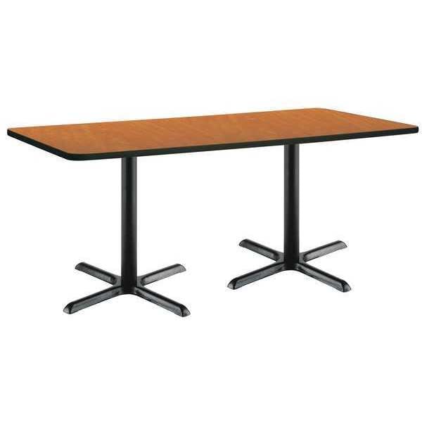 Kfi Rectangle KFI 30" x 72" Conference Table with Medium Oak Top, Black X-Base, 72 W, 30 L, 29 H - T3072-B2015-BK-MO