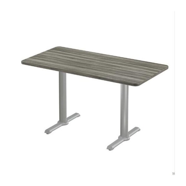 Correll Rectangle Cafe Table, 60 in W, 30 in L, 29 in H, Particleboard Top, New England Driftwood - STT3060-52-98-52