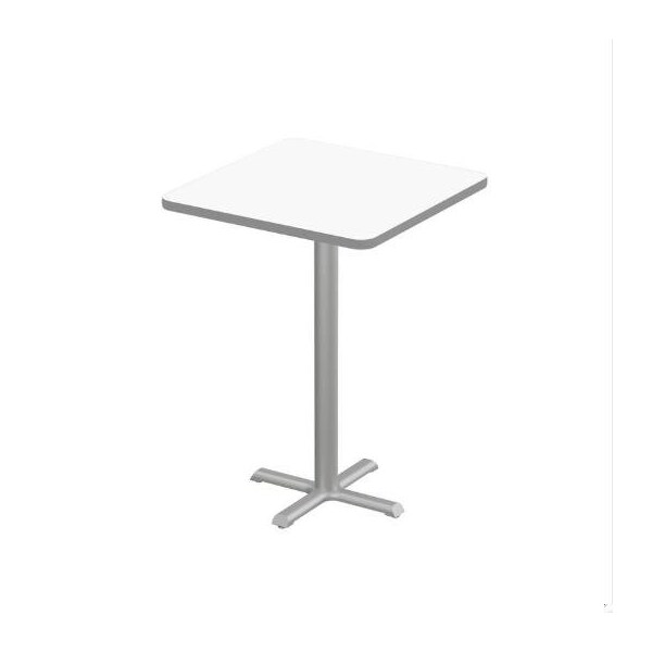 Correll Square Cafe Table, 24 in W, 24 in L, 42 in H, Particleboard Top, Frosty White - SXB24DES-80-98-13