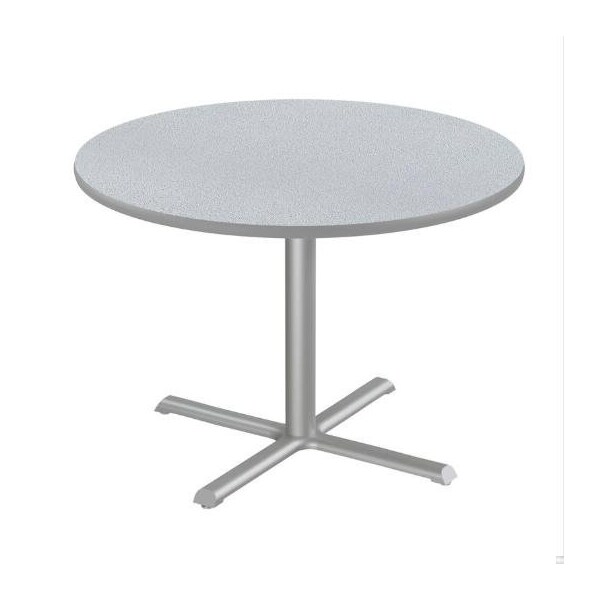 Correll Round Cafe Table, 48 in W, 48 in L, 29 in H, Particleboard Top, Gray Granite - SXT48R-15-98-13