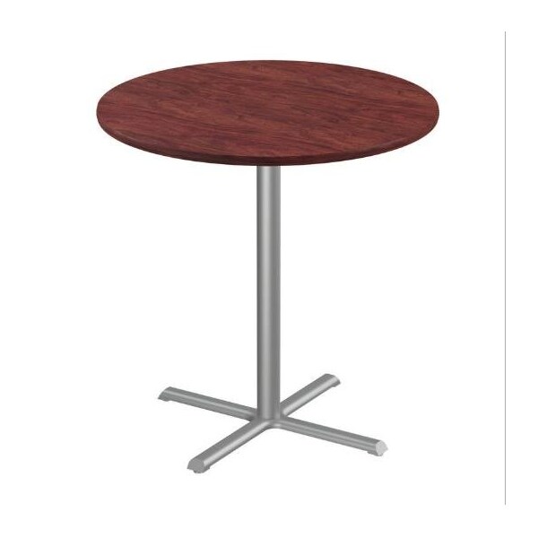 Correll Round Cafe Table, 30 in W, 30 in L, 42 in H, Particleboard Top, Mahogany - SXB30R-20-98-20