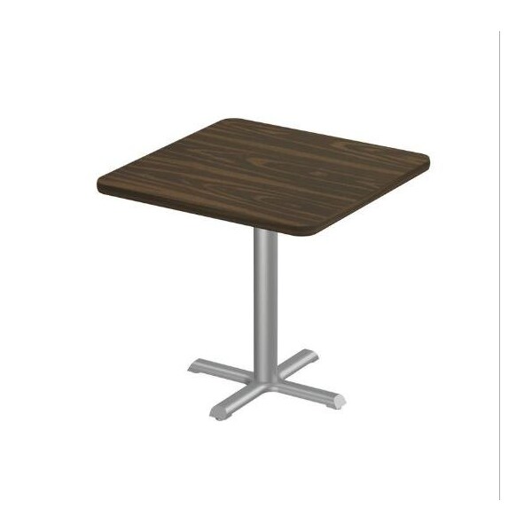 Correll Square Cafe Table, 30 in W, 30 in L, 29 in H, Particleboard Top, Walnut - SXT30S-01-98-01