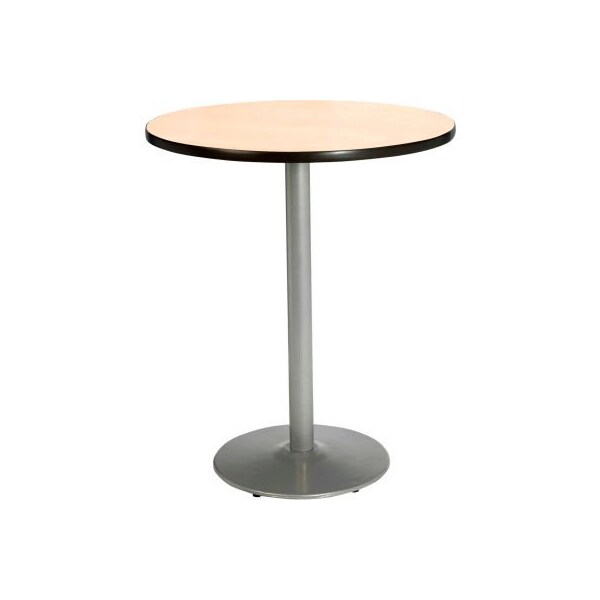 Kfi KFI 42" Round Bar Height Restaurant Table, Natural Table/Silver Base - T42RD-B1922-SL-NA-38