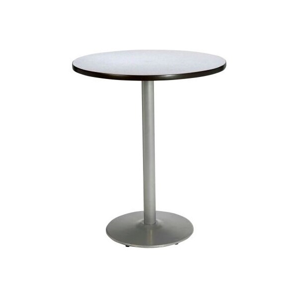 Kfi KFI 30" Round Bar Height Restaurant Table, Gray Table/Silver Base - T30RD-B1917-SL-GYN-38