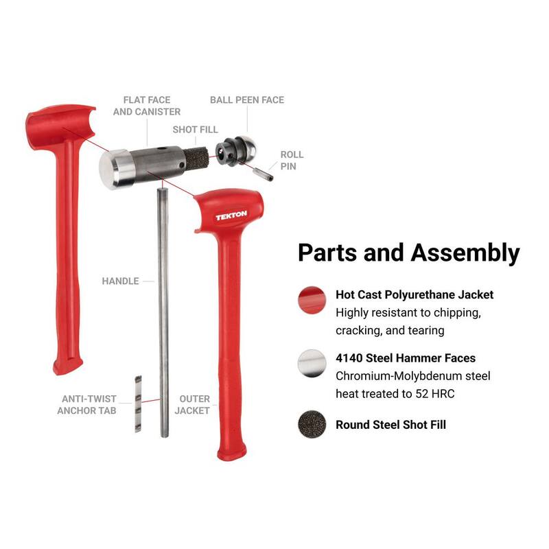 TEKTON Ball Peen Dead Blow Hammer Set, 5-Piece (26,36,43,47,50 oz.) - HDB95003