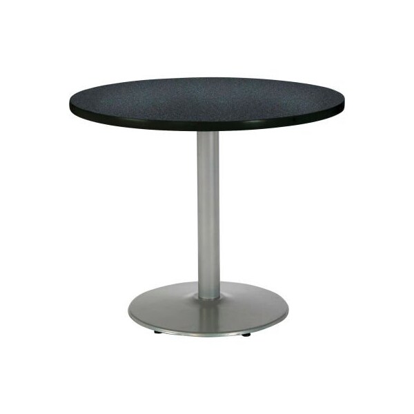 Kfi KFI 42" Round Restaurant Table, Graphite Nebula Table/Silver Base - T42RD-B1922-SL-GRN
