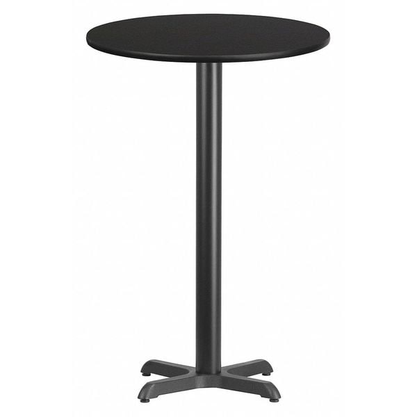 Flash Furniture Round Laminate Table Top, 24" W, 24" L, 43.125" H, Black - XU-RD-24-BLKTB-T2222B-GG