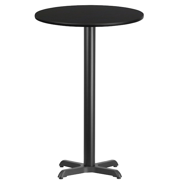 Flash Furniture Round Laminate Table Top, 24" W, 24" L, 43.125" H, Black - XU-RD-24-BLKTB-T2222B-GG