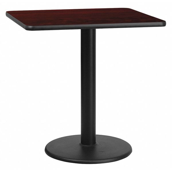 Flash Furniture Square Laminate Table, 30" W, 30" L, 31.125" H, Laminate Top, Wood Grain - XU-MAHTB-3030-TR18-GG