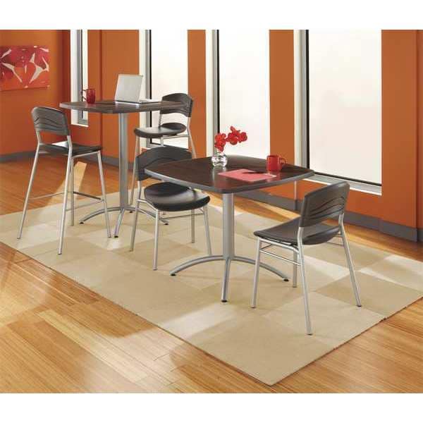 Iceberg Round CafÃ©Worksâ„¢ Table, Gray - 36" Round x 29"H, 36" W, 29" H, Laminated Melamine Top, Grey - 65621