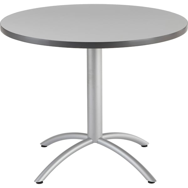 Iceberg Round CafÃ©Worksâ„¢ Table, Gray - 36" Round x 29"H, 36" W, 29" H, Laminated Melamine Top, Grey - 65621