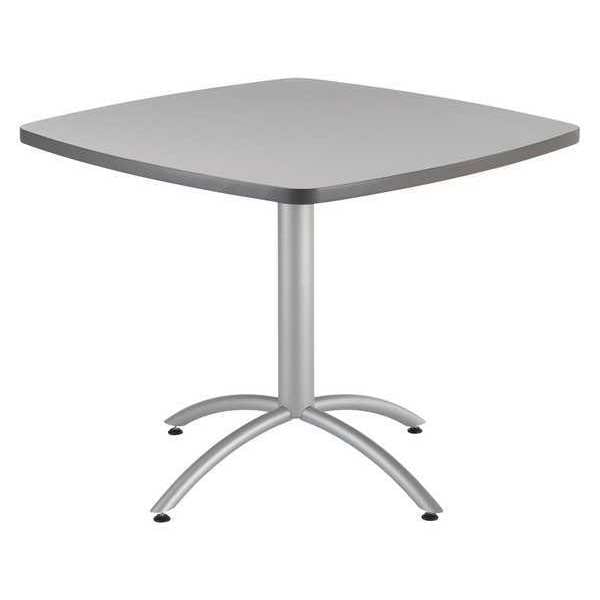 Cafeworks Square Cafe/Breakroom Table, Gray - 42" Square x 29"H, 42" W, 42" L, 29" H, Laminated Melamine Top - 65687
