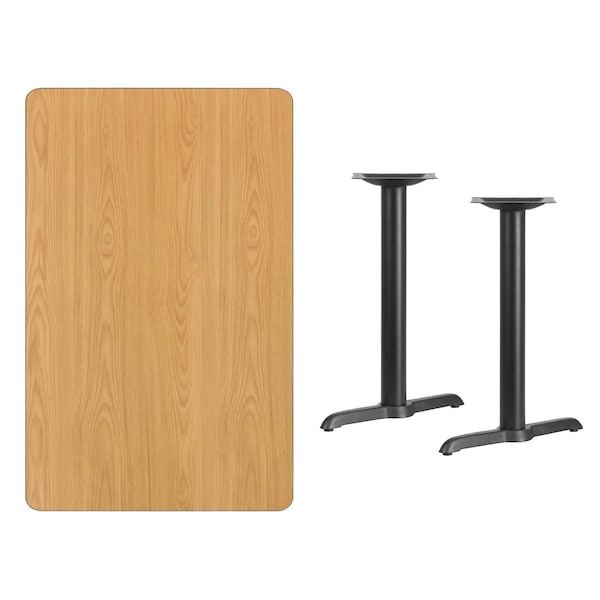 Flash Furniture Rectangle Natural Laminate Table, 30" W, 48" L, 31.125" H, Laminate Top, Wood Grain - XU-NATTB-3048-T0522-GG