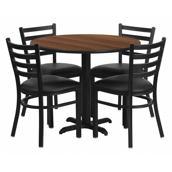 Flash Furniture Round Table Set, 36" W, 36" L, 30" H, Laminate Top, Wood Grain - HDBF1032-GG
