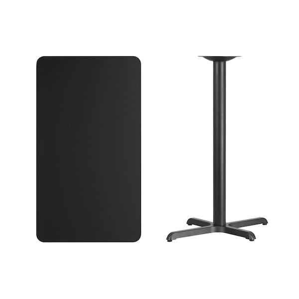 Flash Furniture Rectangle Laminate Table Top, 24" W, 42" L, 43.125" H, Laminate Top, Wood Grain - XU-BLKTB-2442-T2230B-GG