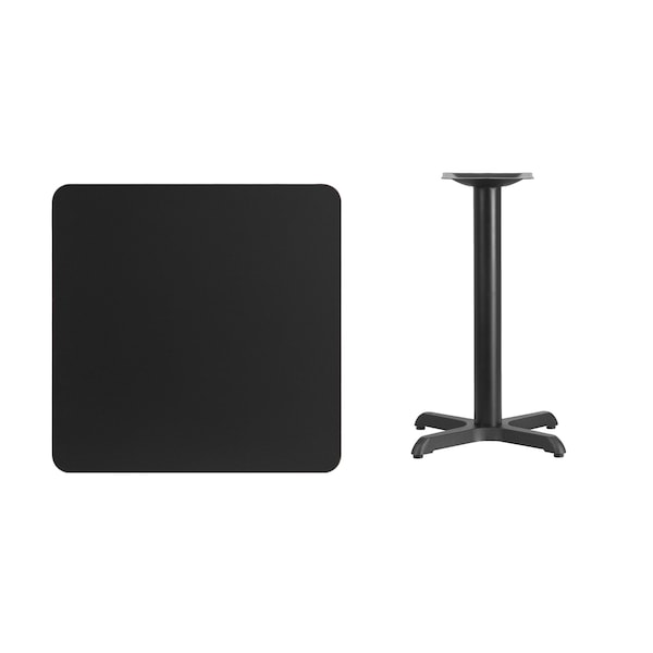 Flash Furniture Square Laminate Table Top, 30" W, 30" L, 31.125" H, Laminate Top, Wood Grain - XU-BLKTB-3030-T2222-GG